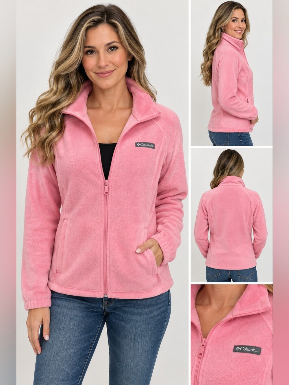 Columbia Women's Pink Full-Zip Fleece Jacket